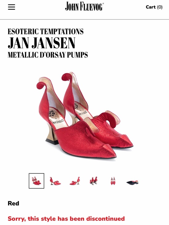 John Fluevog Shoes - John Fluevog Red Jan Jansen Metallic D'Orsay Heels